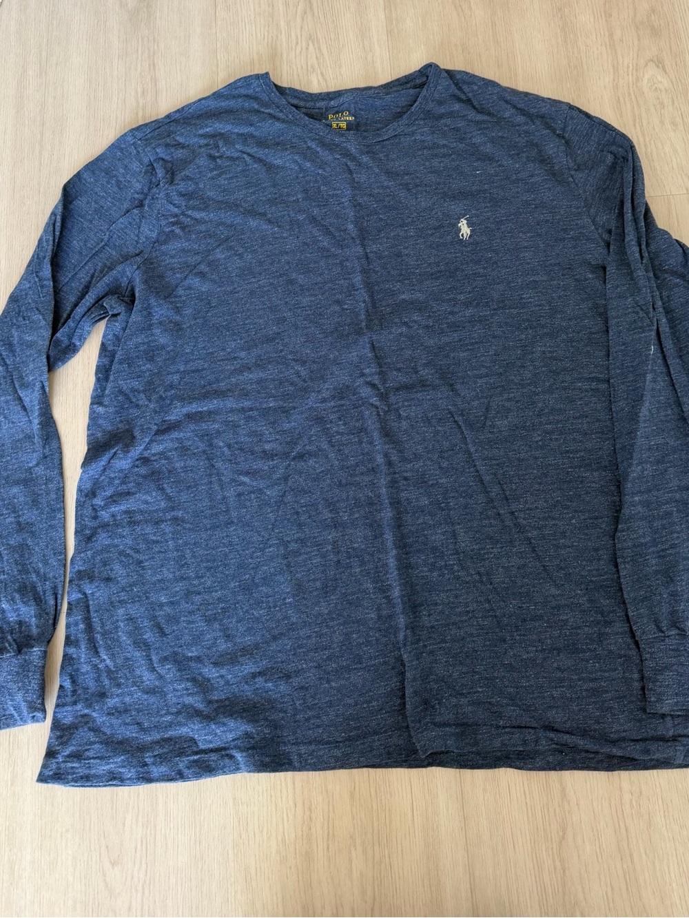 Polo by Ralph Lauren Heathered Navy Long-Sleeve Crewneck Shirt